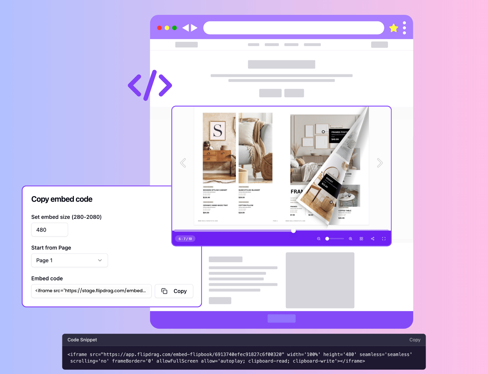 Embed Flipbook feature in FlipDrag